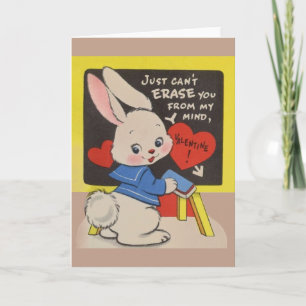 Vintage Bunny Valentine's Day Card
