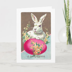 Vintage Bunny With Egg Greeting Card