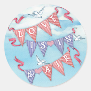 Vintage Bunting Wedding Engagement Shower Stickers