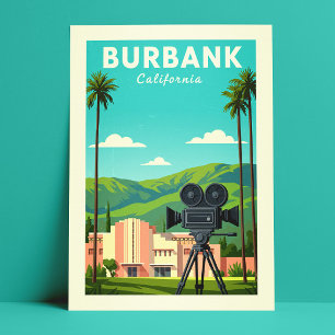 Vintage Burbank California Postcard