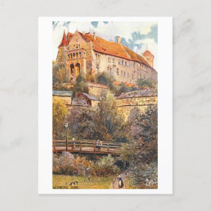 Vintage Burg (Castle Hill) in Nuremberg, Germany Postcard
