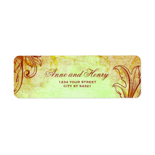 Vintage Burgundy Address Labels