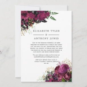 Vintage Burgundy and Gold Reduced Guest List Announcement