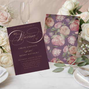 Vintage Burgundy & Arty Floral Wedding
