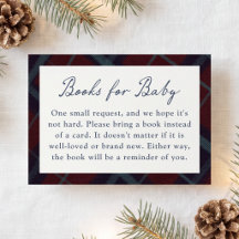 Vintage Burgundy Blue Tartan Books for Baby