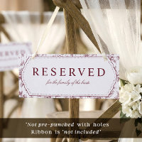Vintage Burgundy Red Reserved Hanging Chair Sign