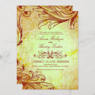 Vintage Burgundy Wedding Invitations
