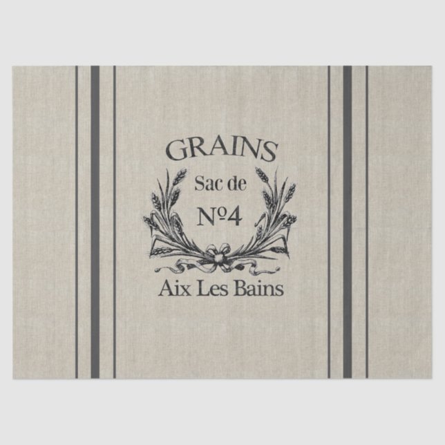 Vintage Burlap Grain Sack Tissue Paper (Front)