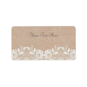 Vintage Burlap & Lace Address Labels