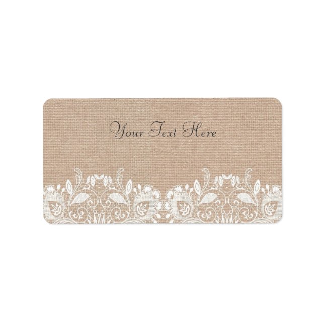 Vintage Burlap & Lace Address Labels (Front)
