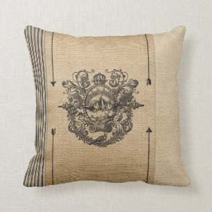 Vintage Burlap Stylish Personalised Cushion