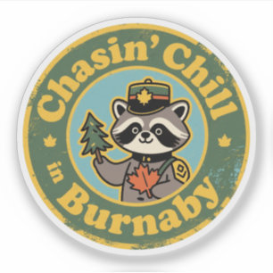 Vintage Burnaby BC Racoon Chill