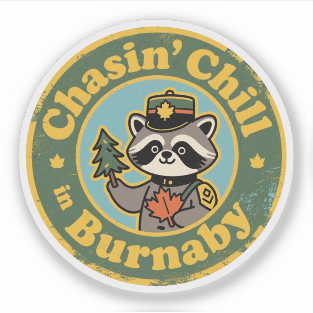 Vintage Burnaby BC Racoon Chill (Front)