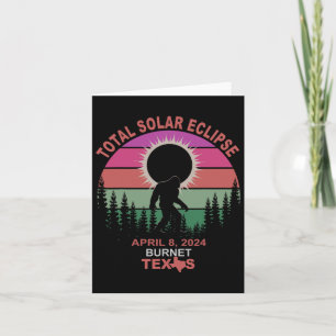 Vintage Burnet Texas Total Solar Eclipse 2024 Card