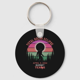 Vintage Burnet Texas Total Solar Eclipse 2024 Key Ring