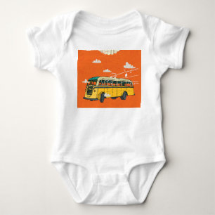 Vintage Bus: Clouds Texture Backdrop Baby Bodysuit