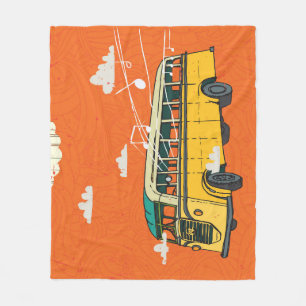 Vintage Bus: Clouds Texture Backdrop Fleece Blanket