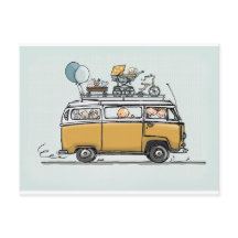 Vintage bus with baby