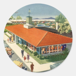 Vintage Business, 50s Family Restaurant Diner Classic Round Sticker