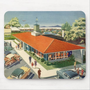 Vintage Business, 50s Family Restaurant Diner Mouse Pad