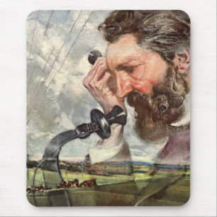 Vintage Business, Alexander Graham Bell Telephone Mouse Pad
