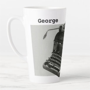 Vintage Business, Antique Office Manual Typewriter Latte Mug