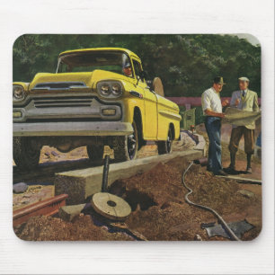 Vintage Business Architect Construction Contractor Mouse Pad