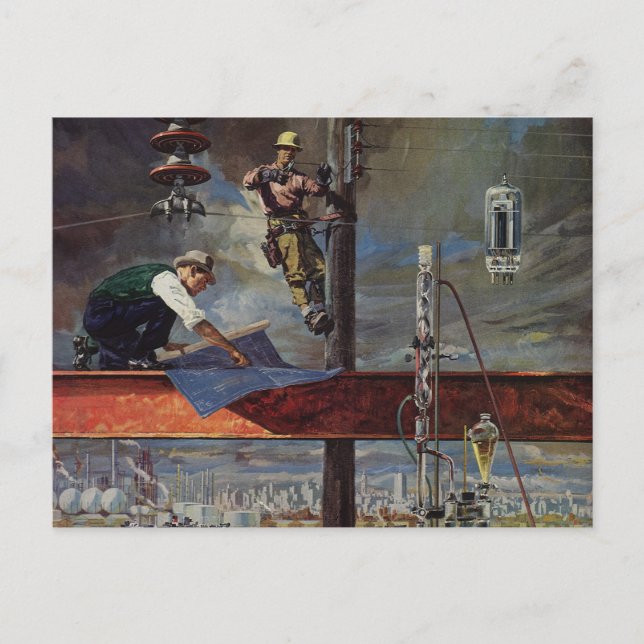 Vintage Business, Architects and Construction Postcard (Front)