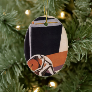 Vintage Business, Art Deco Fabrics and Textiles Ceramic Tree Decoration