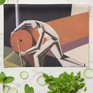 Vintage Business, Art Deco Fabrics and Textiles Tea Towel