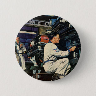 Vintage Business Auto Mechanic, Car Repair Service 6 Cm Round Badge
