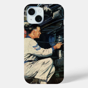 Vintage Business Auto Mechanic, Car Repair Service iPhone 15 Case