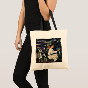 Vintage Business Auto Mechanic, Car Repair Service Tote Bag