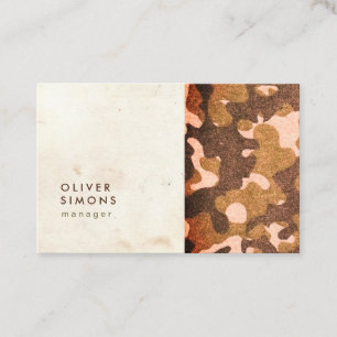 Vintage Business Card with military pattern