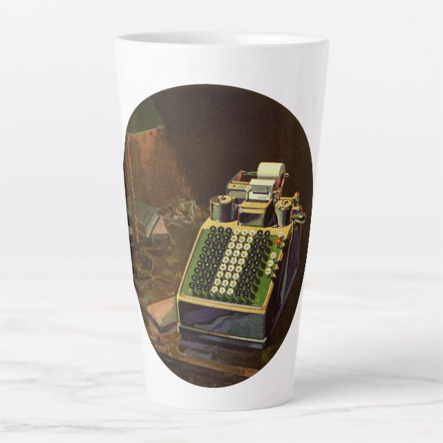 Vintage Business Comptometer Accounting Calculator Latte Mug (Front)