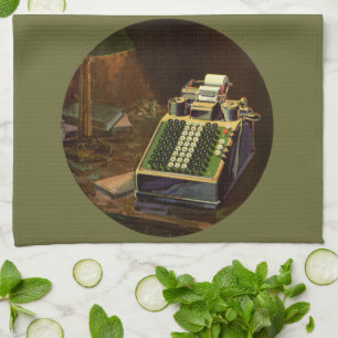Vintage Business Comptometer Accounting Calculator Tea Towel