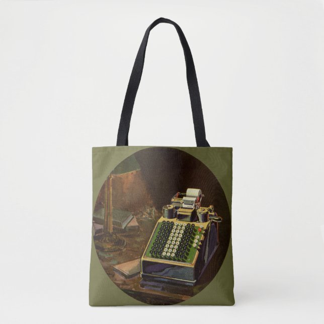 Vintage Business Comptometer Accounting Calculator Tote Bag (Front)