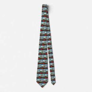 Vintage Business, Docked Cargo Ship Transportation Tie
