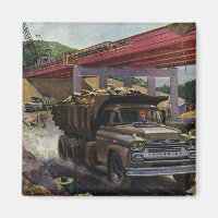 Vintage Business Dump Truck at a Construction Site