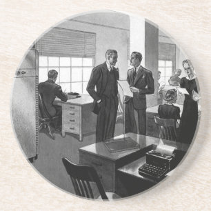 Vintage Business, Executive Businessmen Office Coaster