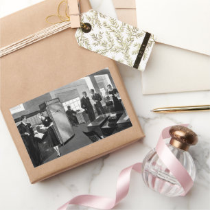 Vintage Business, Executive Businessmen Office Rectangular Sticker