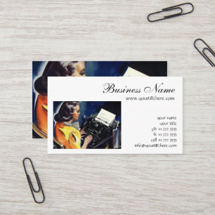 Vintage Business Executive Secretary Typing Letter Card