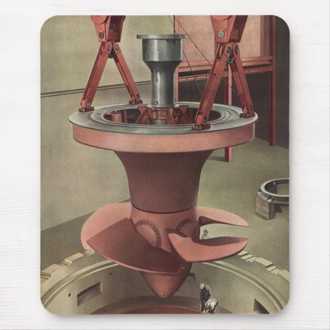 Vintage Business, Giant Water Turbine Energy Mouse Pad (Front)