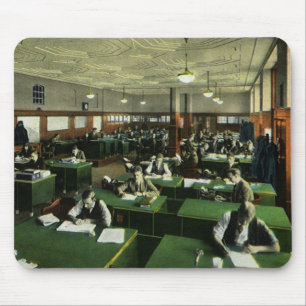 Vintage Business, Journalists in Newspaper Office Mouse Pad