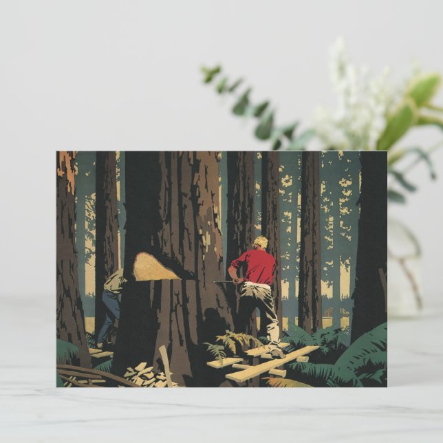 Vintage Business, Lumber Industry Redwood Forest (Standing Front)