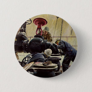 Vintage Business, Maritime Ship Maintenance 6 Cm Round Badge
