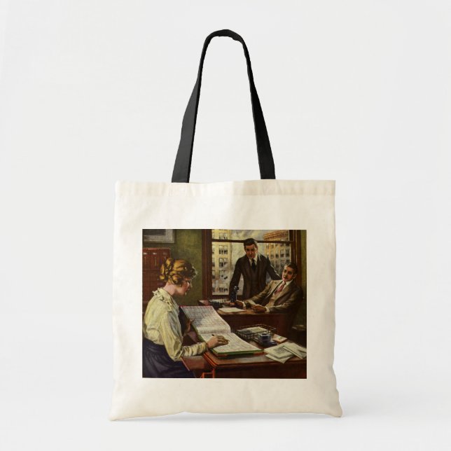 Vintage Business Meeting, Office with Executives Tote Bag (Front)
