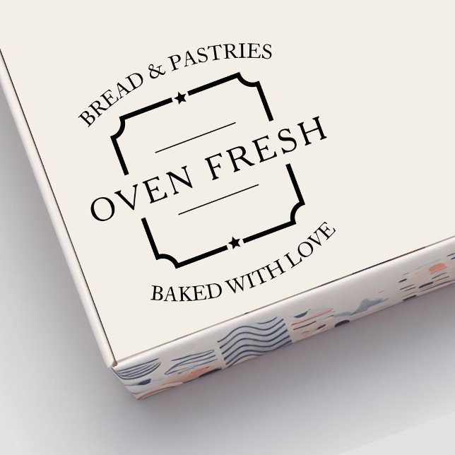 Vintage Business Name Slogan Bakery Self-inking Stamp (Creator Uploaded)