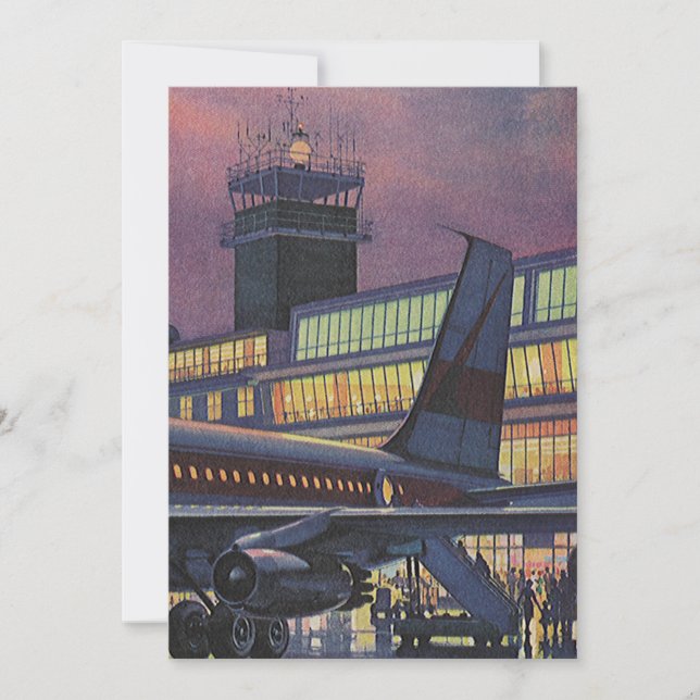 Vintage Business Passengers on Aeroplane at Airpor (Front)