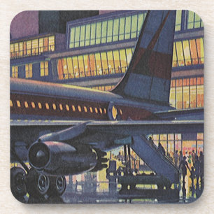 Vintage Business Passengers on Aeroplane at Airpor Coaster